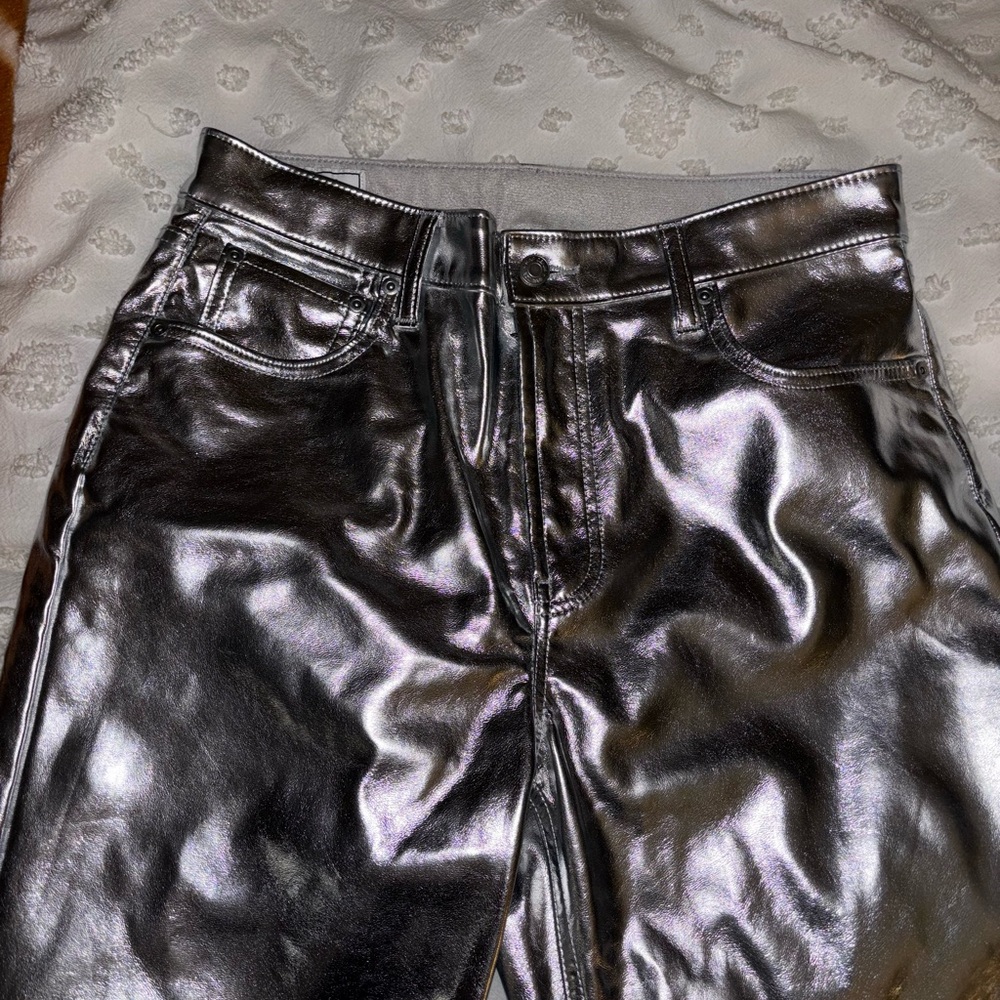 GAP Silver Metallic High Rise Pants